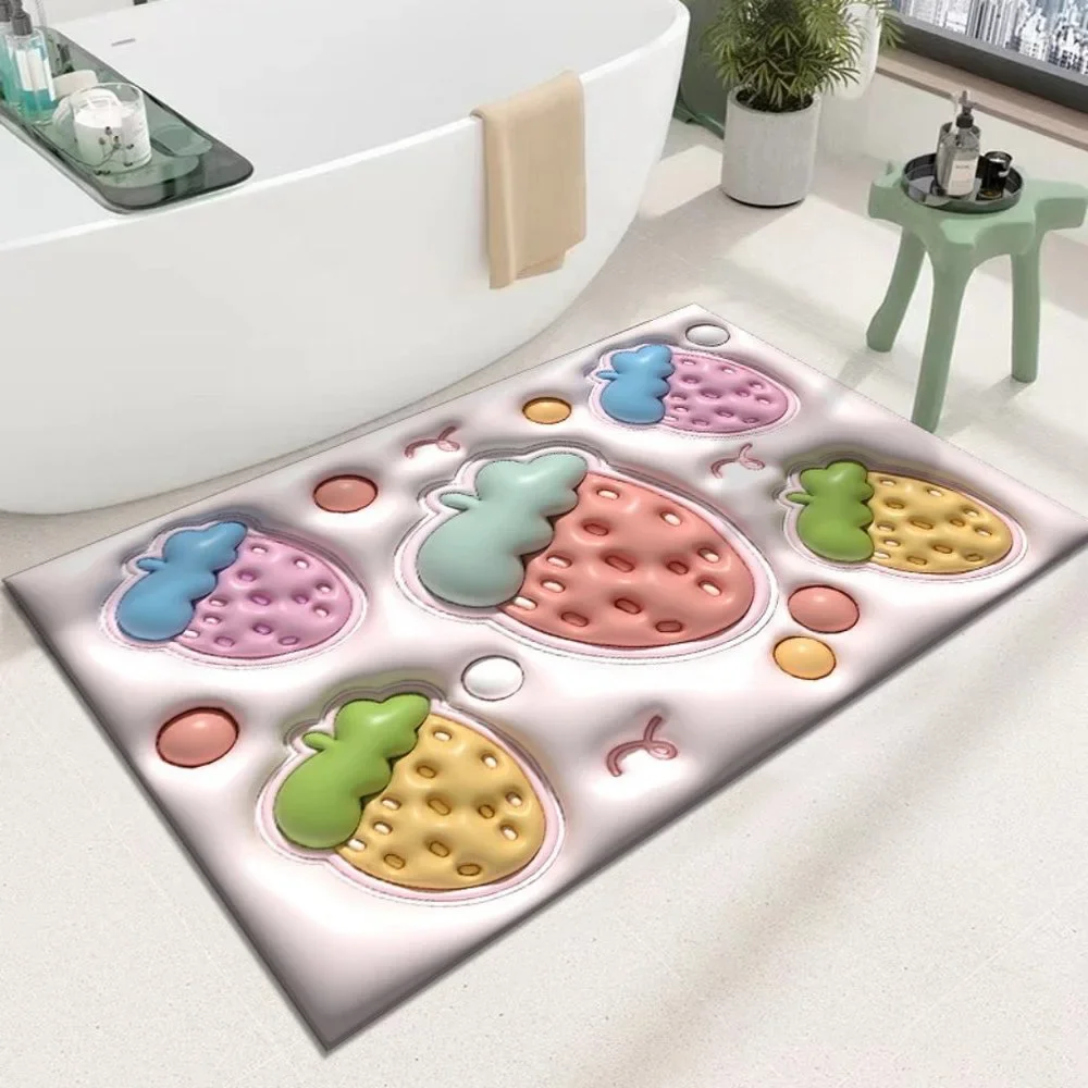 High Quality Diatom Mud 3D Pattern Non Slip Bath Rug with Design Washable Drying